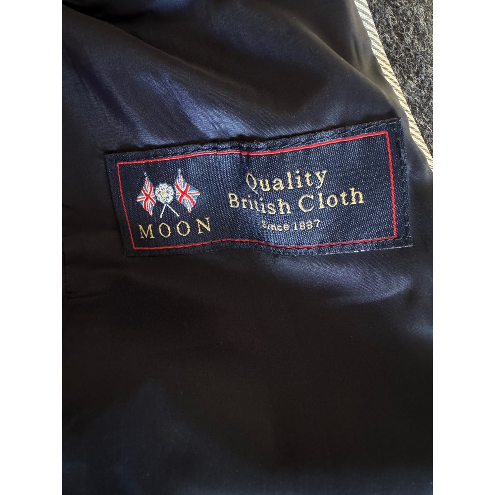 J.Crew Regent Blazer Moon British Wool Herringbone Navy Gold Button Sz 2 - Picture 5 of 9